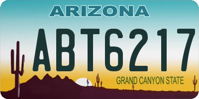 AZ license plate ABT6217