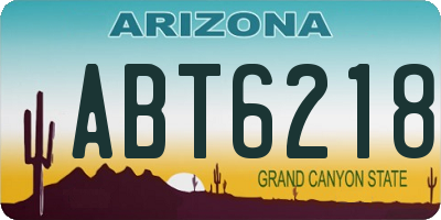 AZ license plate ABT6218