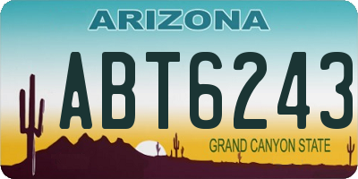 AZ license plate ABT6243