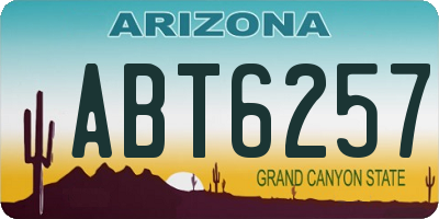 AZ license plate ABT6257