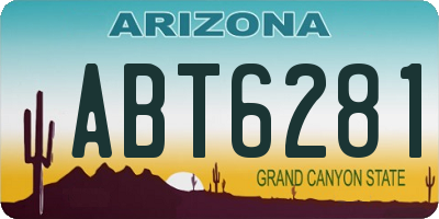 AZ license plate ABT6281