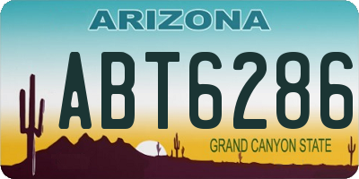 AZ license plate ABT6286