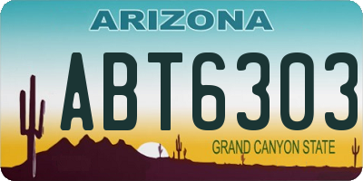 AZ license plate ABT6303