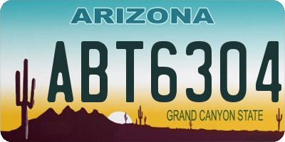 AZ license plate ABT6304