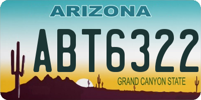 AZ license plate ABT6322