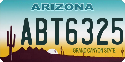 AZ license plate ABT6325