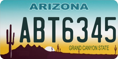 AZ license plate ABT6345