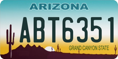 AZ license plate ABT6351