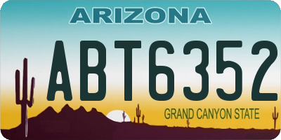 AZ license plate ABT6352