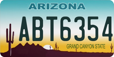 AZ license plate ABT6354