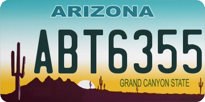 AZ license plate ABT6355