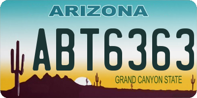 AZ license plate ABT6363