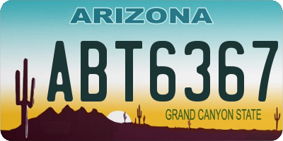 AZ license plate ABT6367