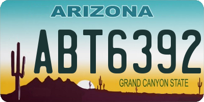 AZ license plate ABT6392