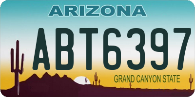 AZ license plate ABT6397