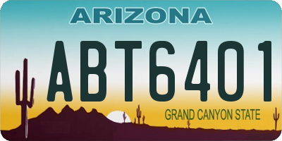 AZ license plate ABT6401