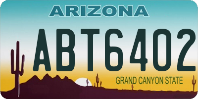 AZ license plate ABT6402