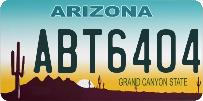AZ license plate ABT6404