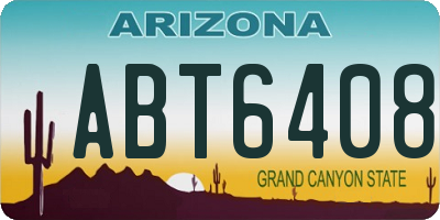 AZ license plate ABT6408