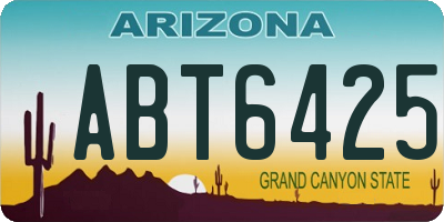 AZ license plate ABT6425