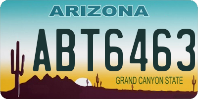AZ license plate ABT6463