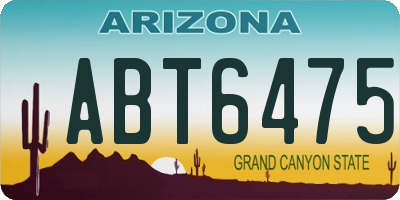 AZ license plate ABT6475