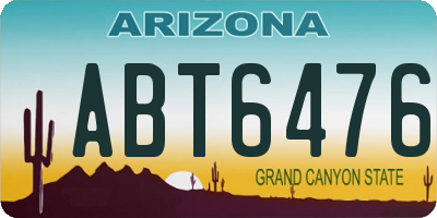 AZ license plate ABT6476