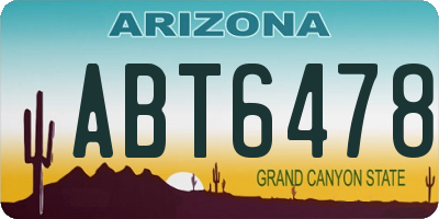 AZ license plate ABT6478