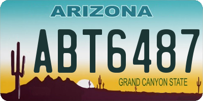 AZ license plate ABT6487