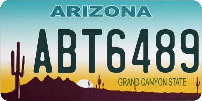 AZ license plate ABT6489