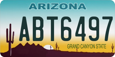 AZ license plate ABT6497