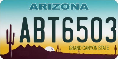 AZ license plate ABT6503