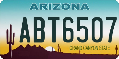 AZ license plate ABT6507