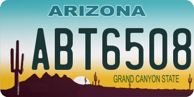 AZ license plate ABT6508
