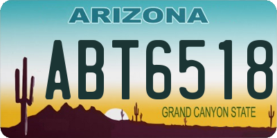 AZ license plate ABT6518