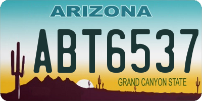 AZ license plate ABT6537
