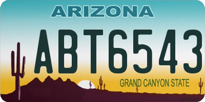 AZ license plate ABT6543