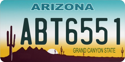 AZ license plate ABT6551