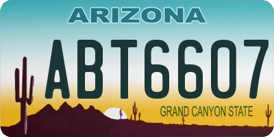 AZ license plate ABT6607