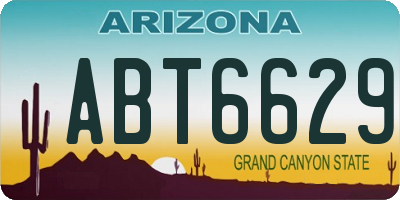 AZ license plate ABT6629