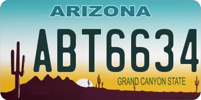 AZ license plate ABT6634