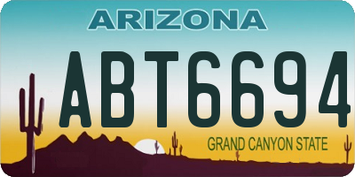 AZ license plate ABT6694