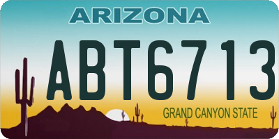 AZ license plate ABT6713