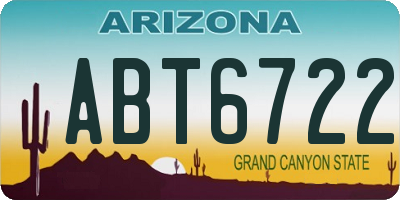 AZ license plate ABT6722