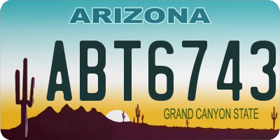 AZ license plate ABT6743