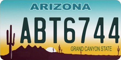 AZ license plate ABT6744