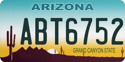 AZ license plate ABT6752