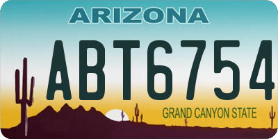 AZ license plate ABT6754
