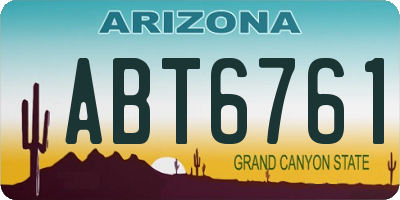 AZ license plate ABT6761