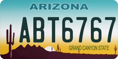 AZ license plate ABT6767